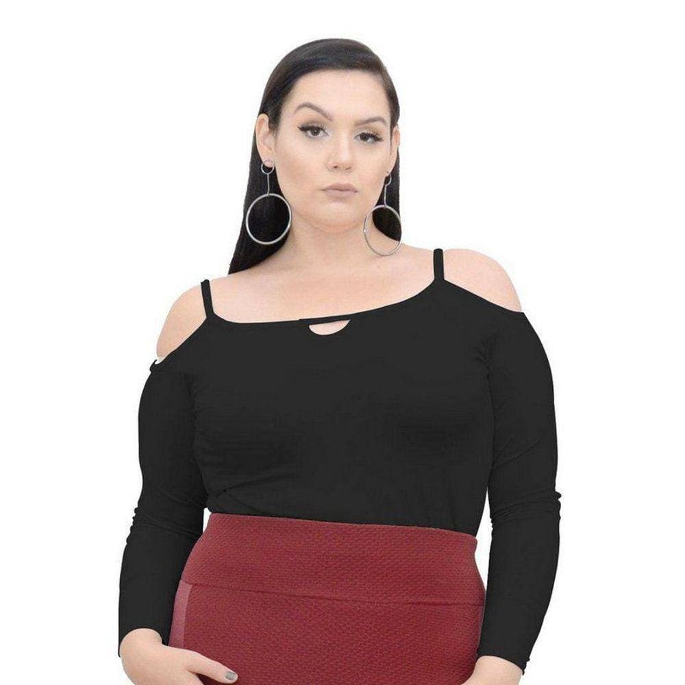 Blusa Manga Longa Com Alça Fina