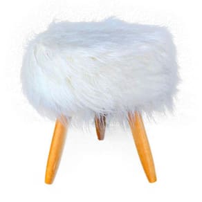 Puf, Puff Para Sala, Puff Redondo, Pelo Alto Pelucia Branca