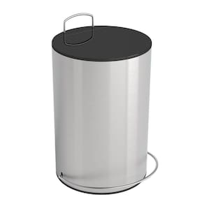 Lixeira Inox Escovado 5 Litros Tampa Preta Ghelplus