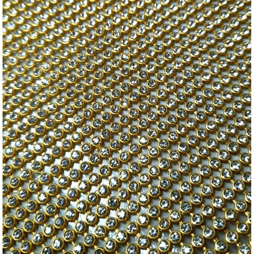 Manta de Strass Alto Brilho Dourada 05X45CM