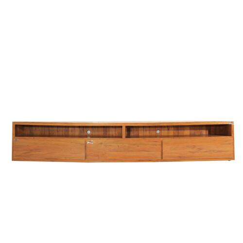 Rack Milão 3m para Sala de Tv Grande - Peroba Rosa - Marrom