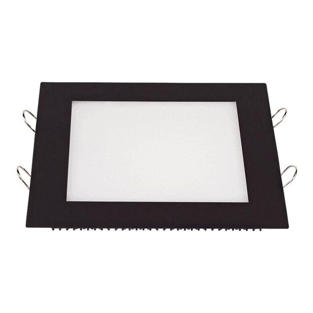 Painel de Led Taschibra Quadrado Lux de Embutir 24W Bivolt Preto 3000K Luz Amarela