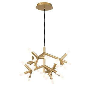 Pendente Manacá de Metal e Acrilico Bella Iluminação Dourado/Branco