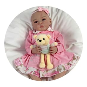 Bebe Reborn Malea Tecido Fofinha Carequinha Princesa Linda