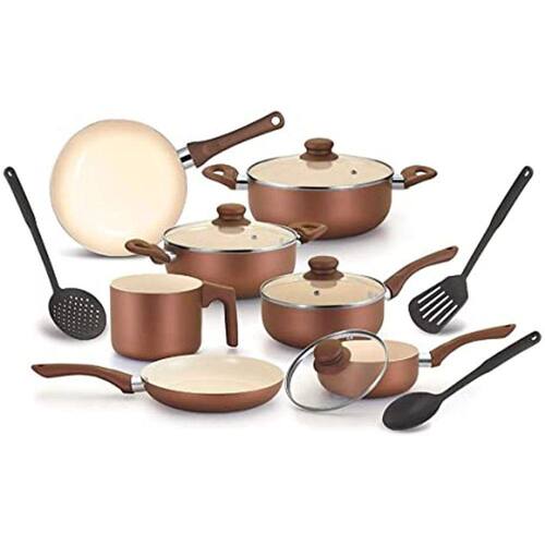 Conjunto de Panelas Roma Revestimento interno Cerâmica 10 Peças AL040 - Casambiente