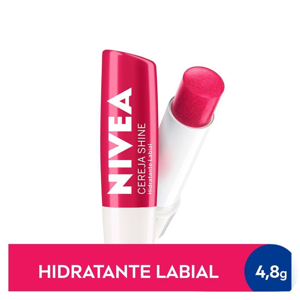Protetor Labial Nivea Cereja Shine Hidratação 24H  - Ação Hidratante