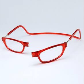 Armação Óculos Leitura Clikko Vermelho com Imã-Prático