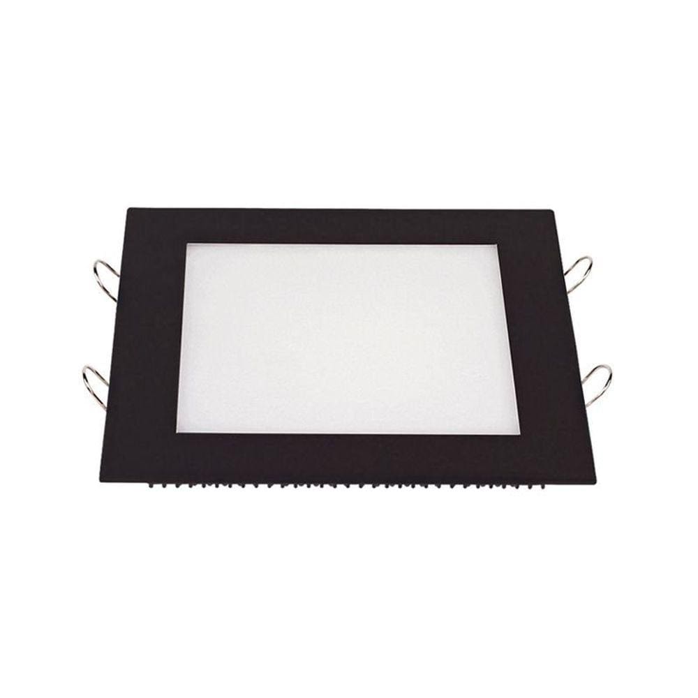 Painel de Led Taschibra Quadrado Lux de Embutir 18W Bivolt Preto 3000K Luz Amarela