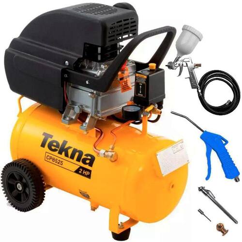 Compressor de Ar 2,0 HP 24 Litros 8,5 PÉS com Kit CP8525-2CK3B TEKNA Menor preço em Compressor de Ar 2,0 HP 24 Litros 8,5 PÉS com Kit CP8525-2CK3B TEKNA