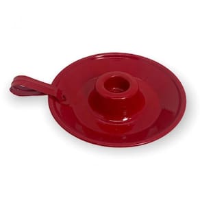 Suporte Para 1 Vela Palito Em Alumínio Vermelho 10 Cm