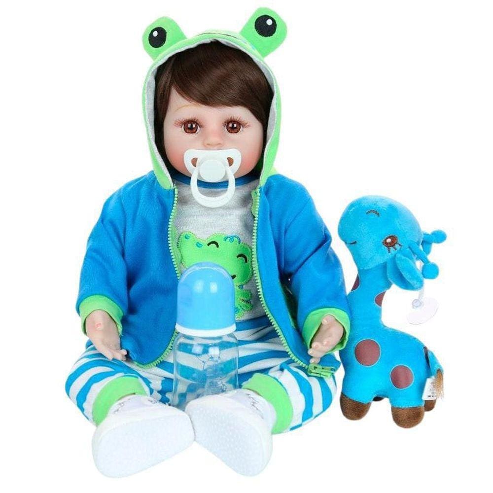 Bebê Lucas de Macacão (Bebe Reborn Menino de Silicone) – Bebe