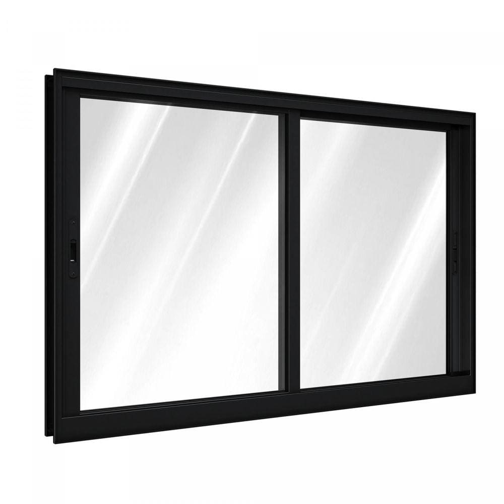 Janela de Aluminio Correr Lateral 2 Folhas Móveis 100x120cm Lucasa Preto