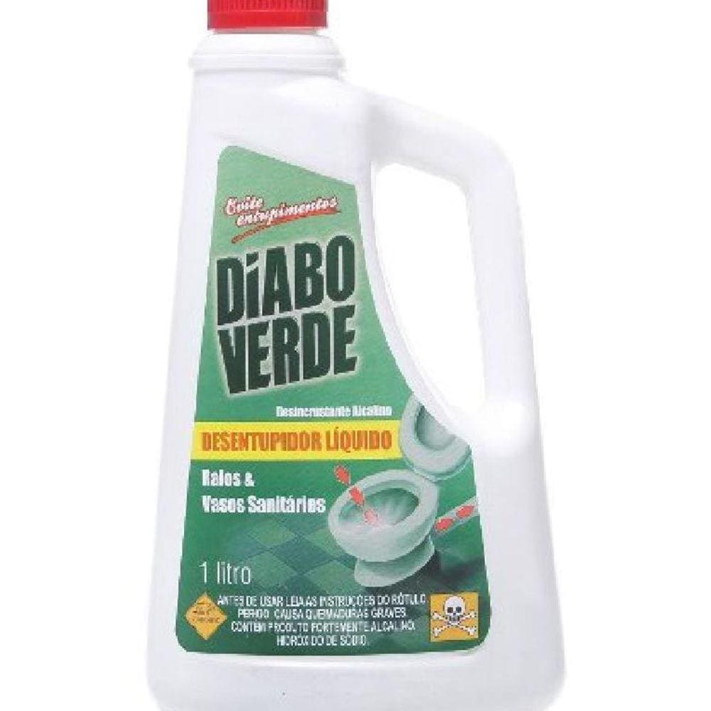 Desentupidor De Pias E Ralos Diabo Verde - 1 Litro