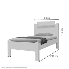 Cama Solteiro Paris Branco com Colchão - Gabrielli