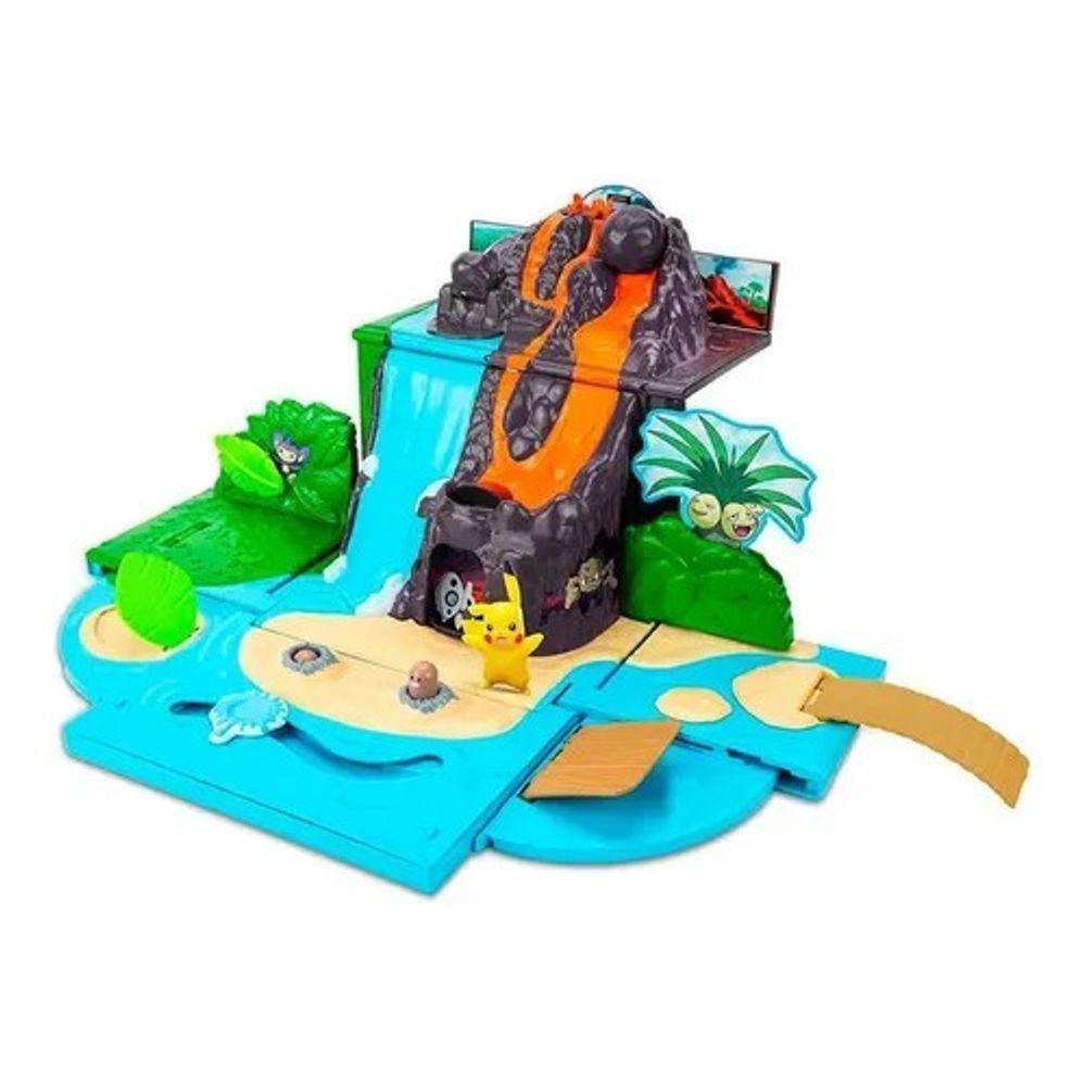 Mochila Pokemon Vira Playset Campo De Batalha Pikachu Sunny