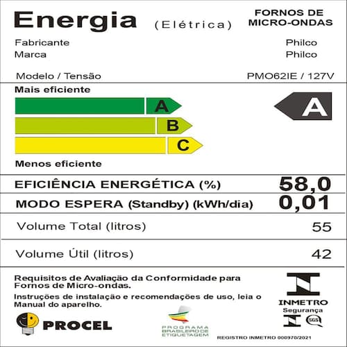 Menor preço em Micro-Ondas Philco PMO62IE 55L 1400W Espelhado