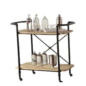 Carrinho Para Bar Premium 4 Rodas 88x42x90cm Madeira Metal