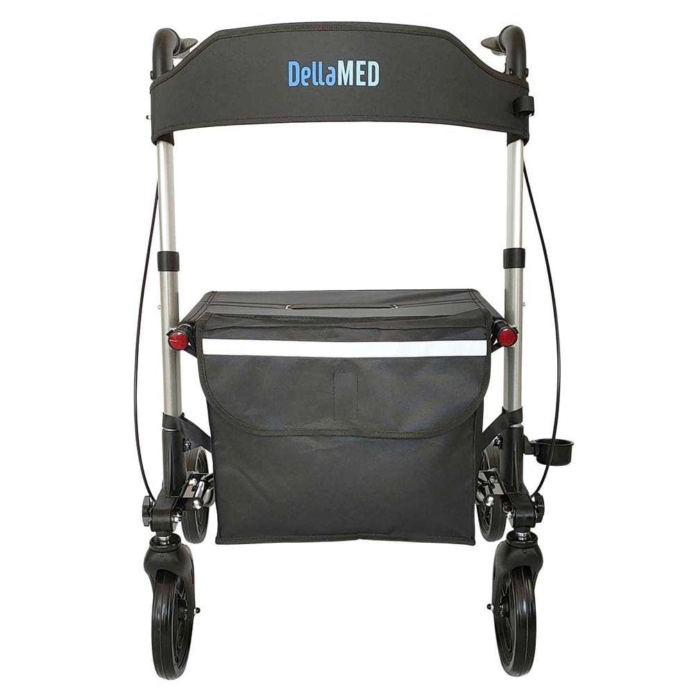Andador de Alumínio Compacto 4 Rodas com Assento D14 Dellamed