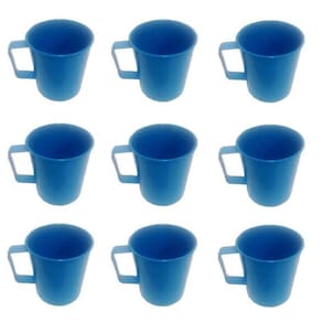 Caneca Plástica Azul Para Merenda Escolar 300 Ml - 25 Pçs