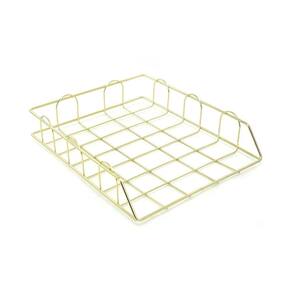 Bandeja Le Aramada Metal Porta Papel Empilhável Ouro