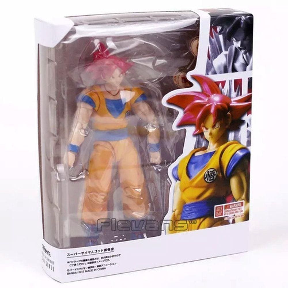 Boneco Goku Deus Super Saiyajin Articulado