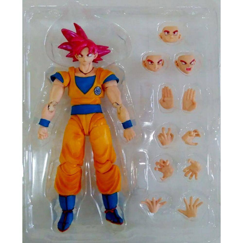 Boneco Goku Ssj Deus Articulado