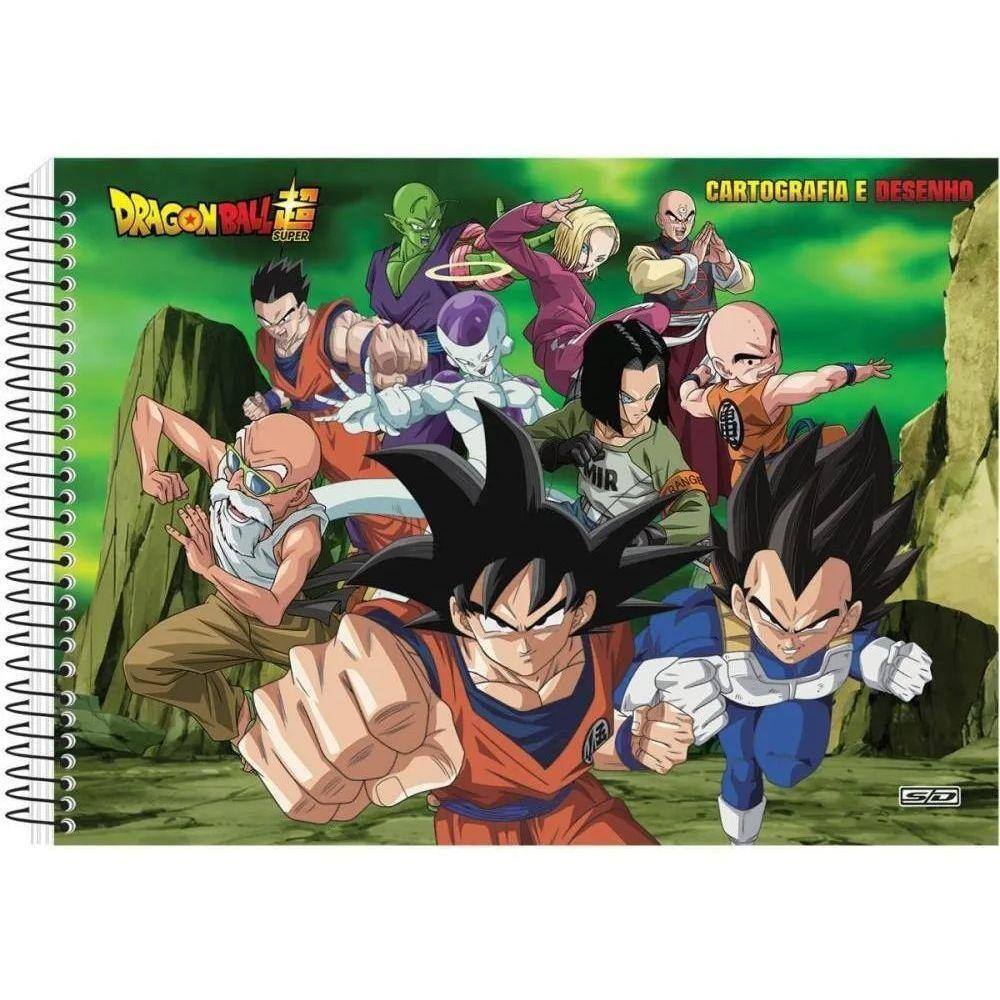 Caderno de cartografia e desenho dragon ball super roxo sao domingos