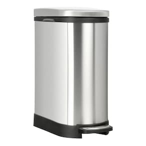 Lixeira Estreita 10 Litros Premium 41x21x31cm Cromado Inox