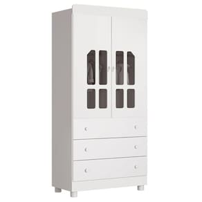 Guarda Roupa Infantil Katatau 2 Portas Branco Brilho - Reller Móveis