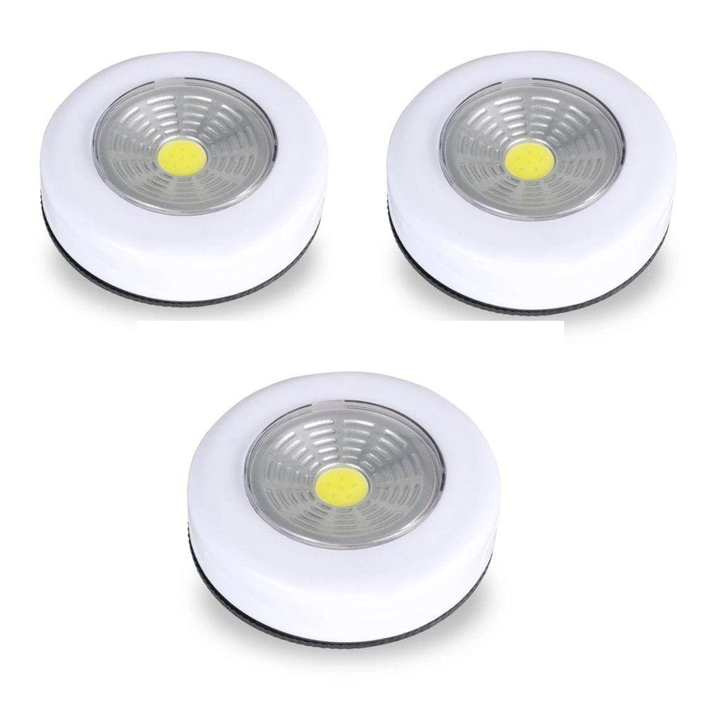Conjunto 3 Luminárias de Toque Auto Adesiva Para Guarda-Roupas Luz Fria