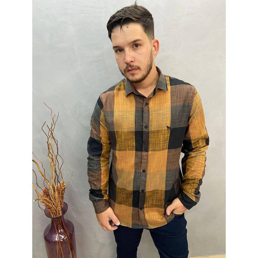 blusa manga longa xadrez feminina