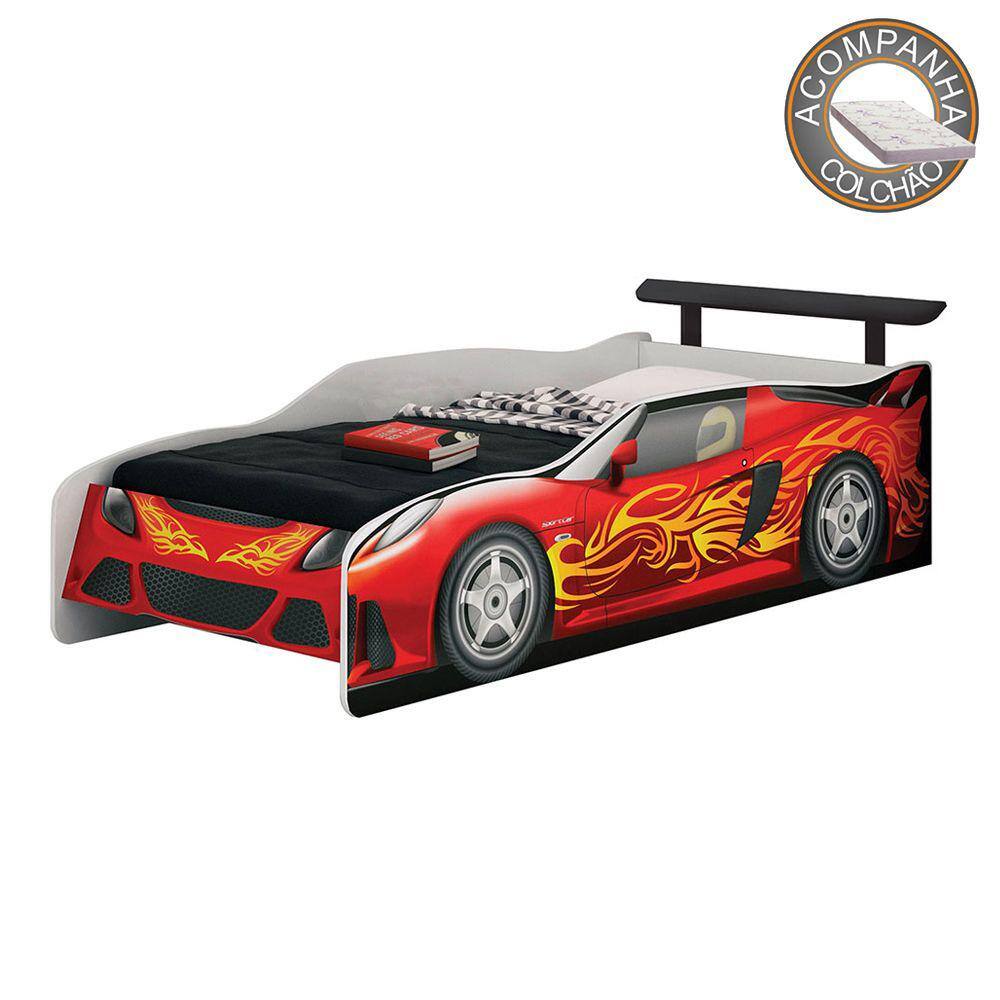 CAMA CARRO DRIFT INFANTIL COM COLCHÃO - Rede Móveis