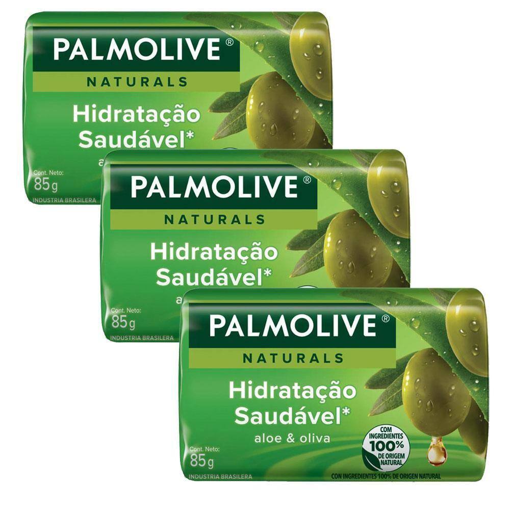 Kit 3 Sabonetes em Barra Palmolive Naturals Hidratação Saudável 85g