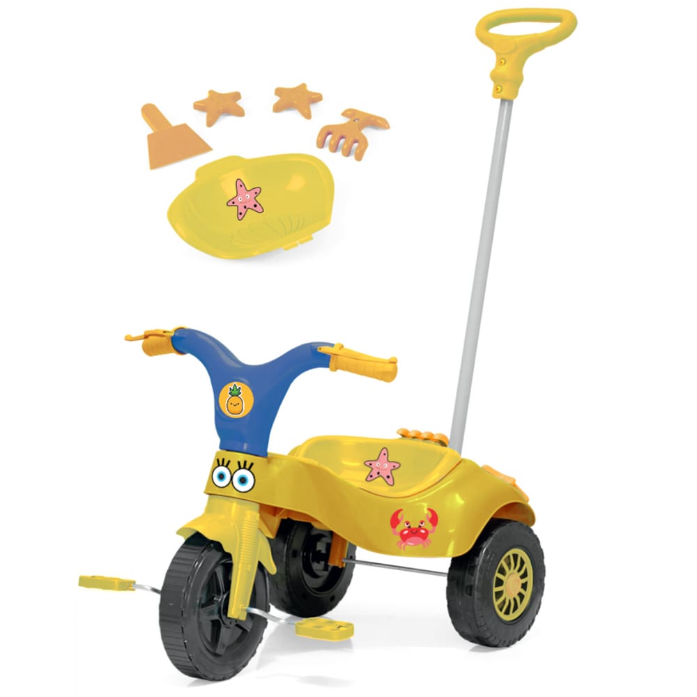 Triciclo Infantil com Haste Empurrador Pedal Motoca Velotrol 2 em 1  Reforçado Brinqway BW-082 no Shoptime