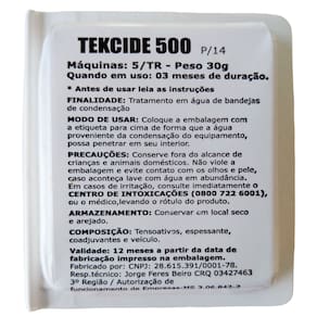 Kit 25 Pastilhas Bactericida Tekcide 500 P-14 30g para Refrigeração