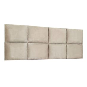Cabeceira Painel Modulada Solteiro 0,90m Lorena Suede Bege