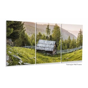 Quadro Decorativo Casa Rústica 3 peças 120x60 em tecido