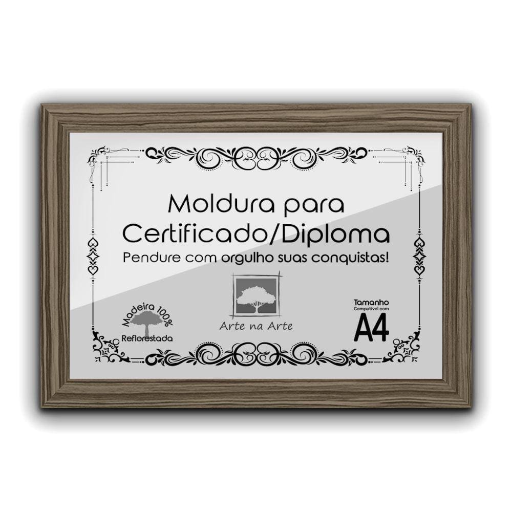 1 Certificado Diploma A4 Com Tela De Acetato E Mdf Titulos Moldura Madeira