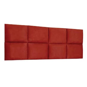 Cabeceira Painel Modulada King 1,95m Lorena Suede Vermelho