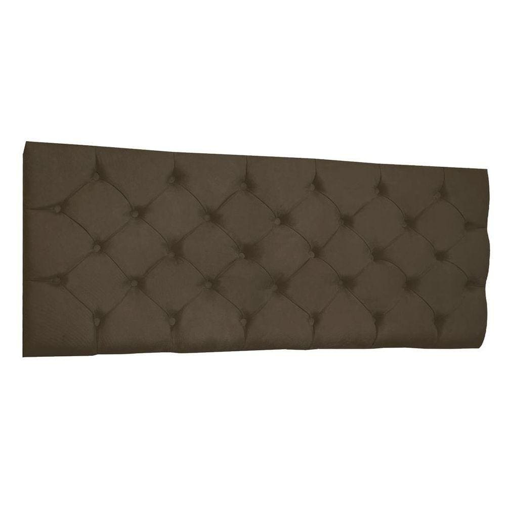 Cabeceira Painel Capitonê Solteiro 0,90m Jade Suede Marrom