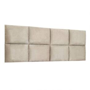 Cabeceira Painel Modulada King 1,95m Lorena Suede Cor Bege