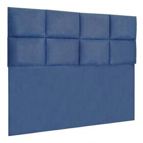 Cabeceira Modulada Casal 1,40m Lorena Suede Cor Azul Marinho
