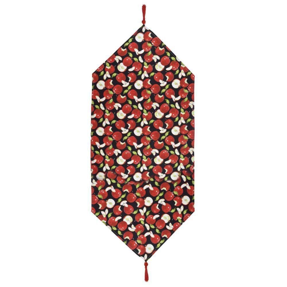 Caminho De Mesa Estampado 1,00m X 46cm Tecido Misto Maçã