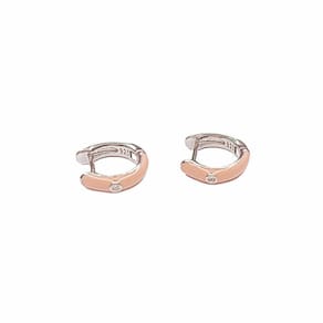 Brinco Argola Prata Esmaltada Salmão Uma Zircônia