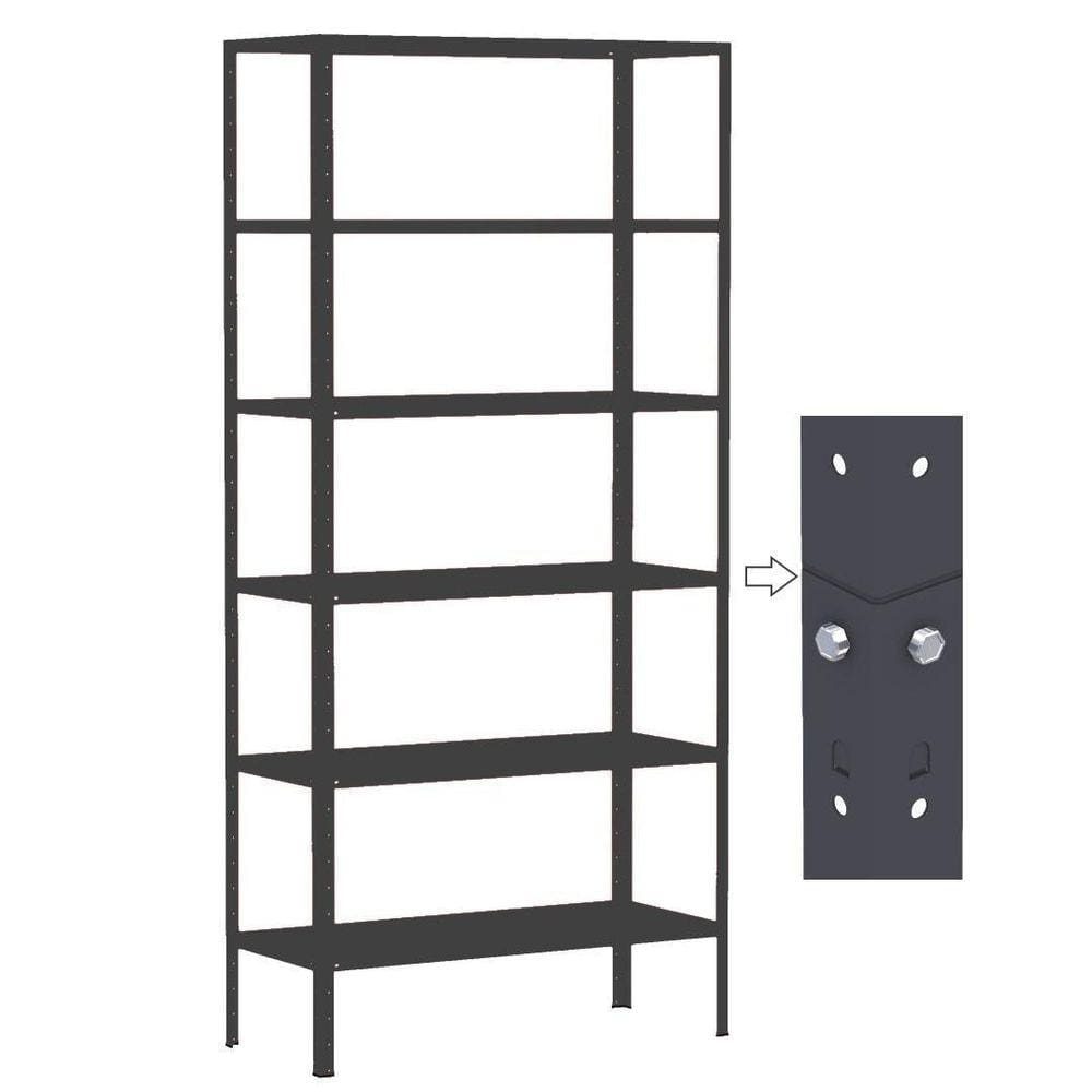 Estante Aço Dupla 176 Flex Amapa 6 Bandeja 30Cm Preto