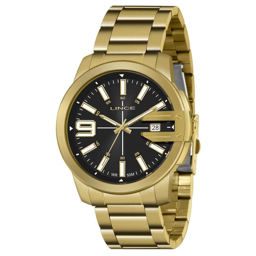 Relógio Lince Masculino Ref: Mrg4708l P2kx Casual Dourado