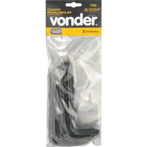 Chave Hexalobular T50 Furo Guia Crv 05 Peças Vonder