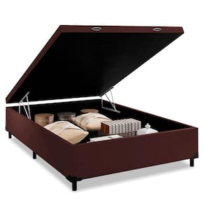 Base Box Baú Casal 1Belos Sonhos Sintético Bege 41x138x188