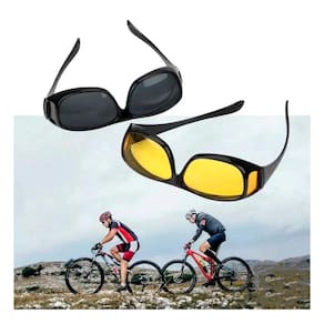 Oculos Visao Noturna Unissex 2 Und Dirigir Dia e Noite Lente Polarizada Moto Carro Protecao UV