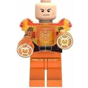 Boneco Blocos De Montar Lex Luthor Lanterna Laranja